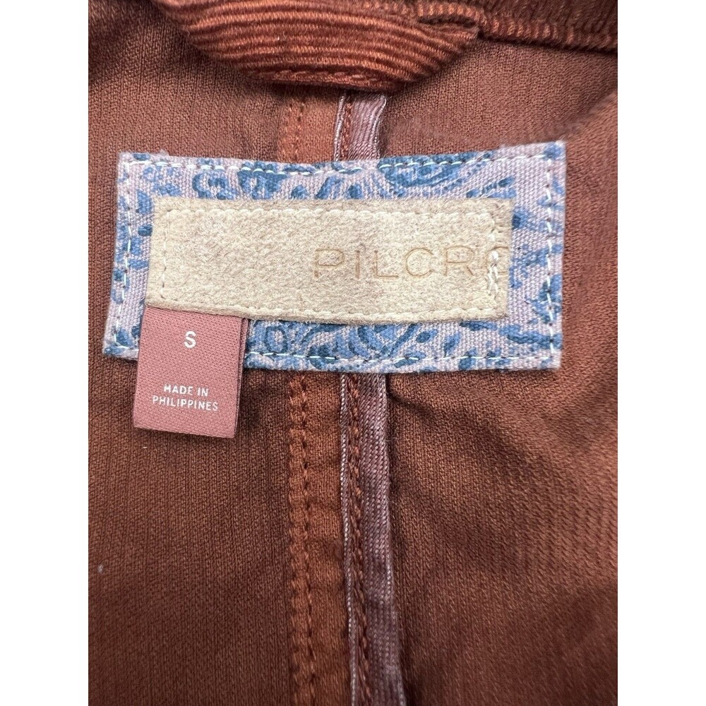 Anthropology Pilcro Burnt Orange Corduroy Duster Small Oversized Boho Lagenlook - Picture 7 of 13